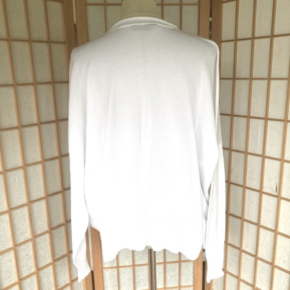Shirin Guild White Cotton Boxy Loose Fit Scotland Sweater - Picture 9 of 15